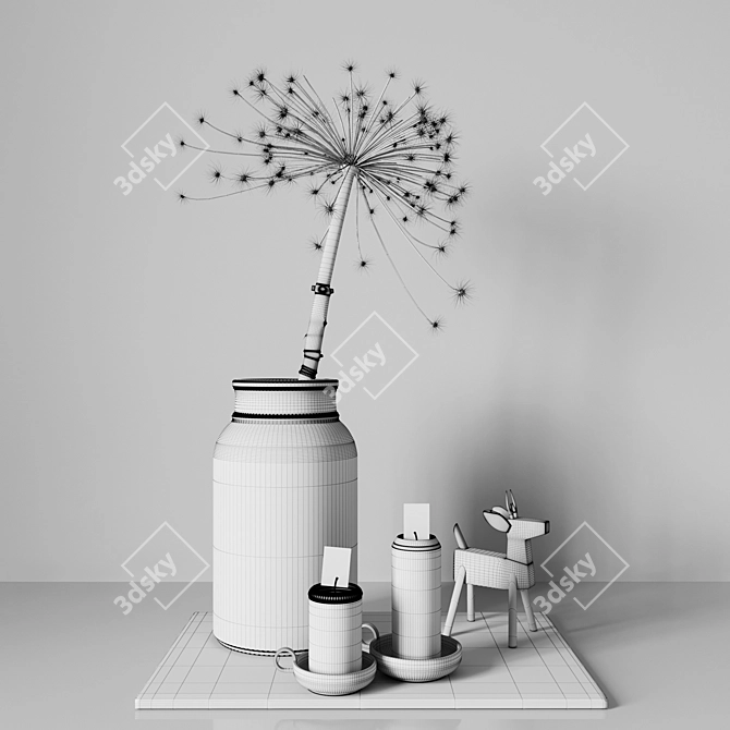 Elegant Décor Set 002 3D model image 2
