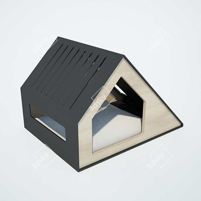 Elongated Window Pet House 3D model image 2