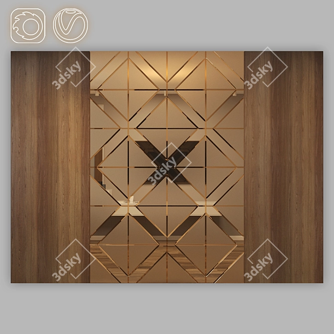 Modern 3D Mirror Panel - 2 Color Options 3D model image 1