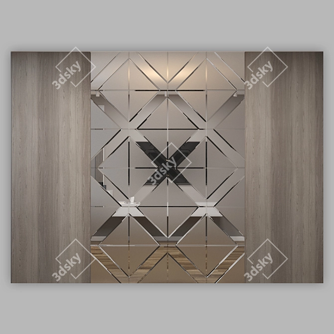 Modern 3D Mirror Panel - 2 Color Options 3D model image 2