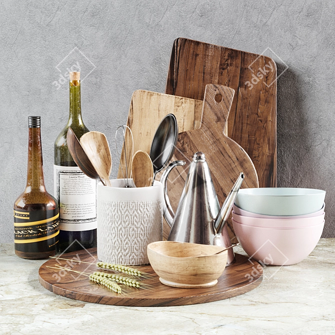 Elevate Your Kitchen with Decor Set! 3D model image 1