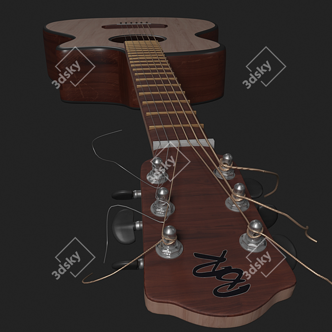  Baton Rouge Guitar: High-poly, 110k Polygons 3D model image 2