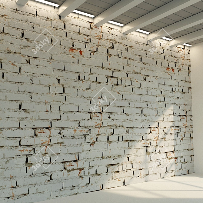 Vintage Brick Wall Material 3D model image 1