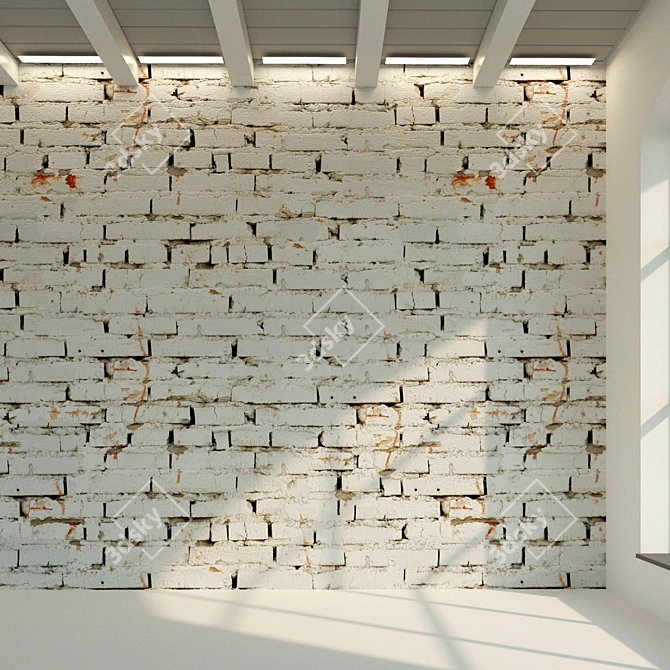 Vintage Brick Wall Material 3D model image 2