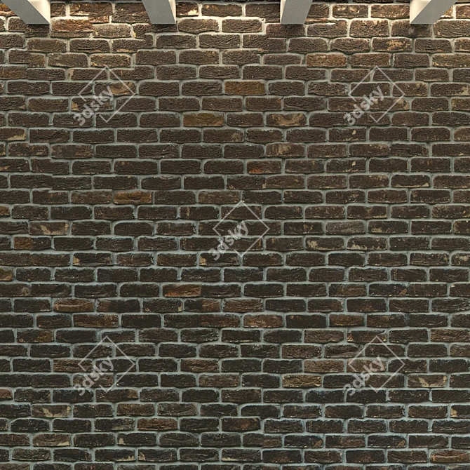 Vintage Brick Wall Texture 3D model image 3