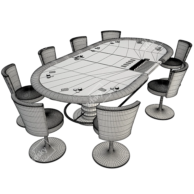 3D Poker Table Casino Set 3D model image 2