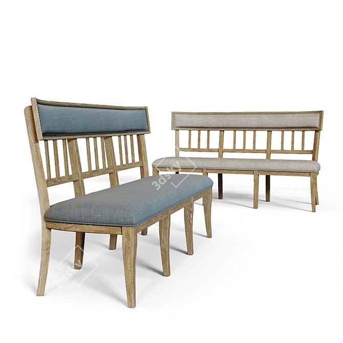 Modern Dining Bench Set - Ollesburg 3D model image 1