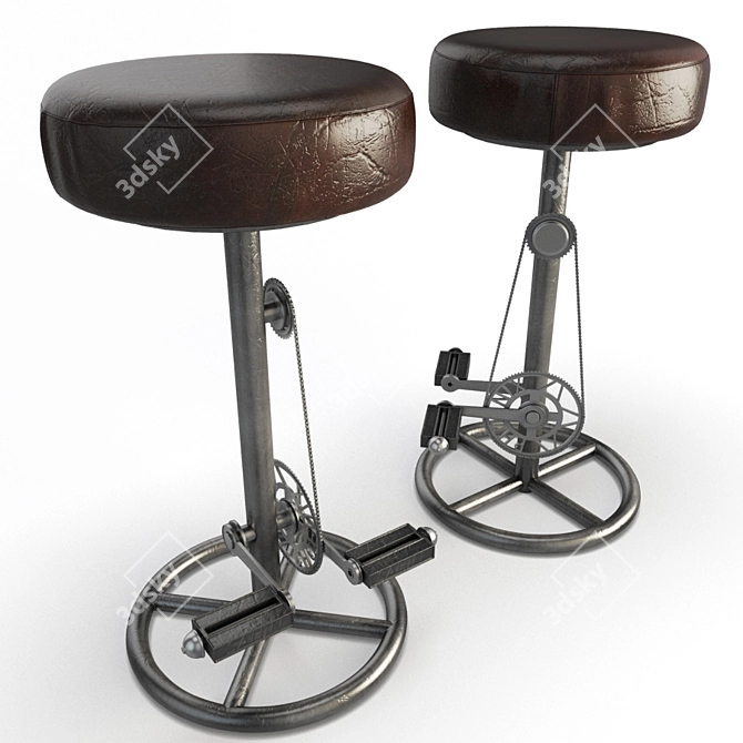 Retro Bike Seat Stool 3D model image 1