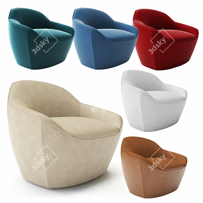 Bernhardt Design Becca Armchair: Sleek & Stylish Accent Seating 3D model image 2