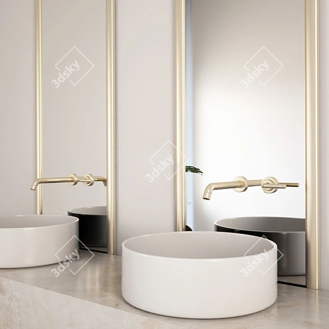 Modern Bathroom Furniture Set 3D model image 2
