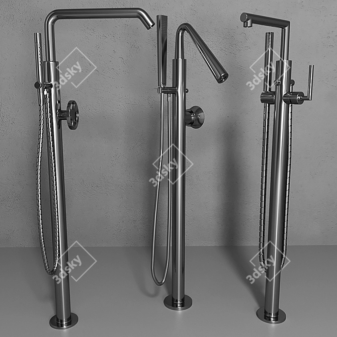Elegant Faucet Set Collection 3D model image 1