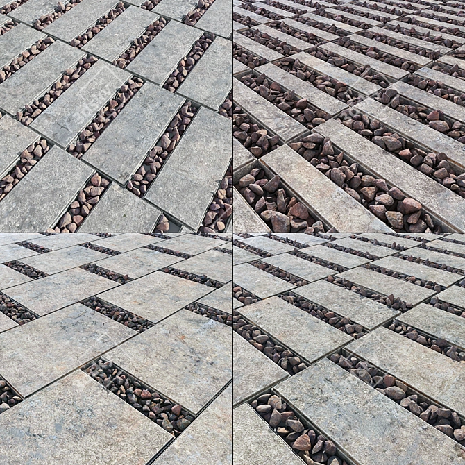 Gravel Paving Slabs: High-Quality Texture 3D model image 1