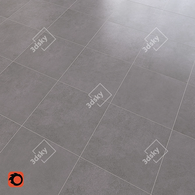 Area Cement Floor Tile: Anthracite, Grey, Ivory Mate Concrete (400x400x10mm) 3D model image 2