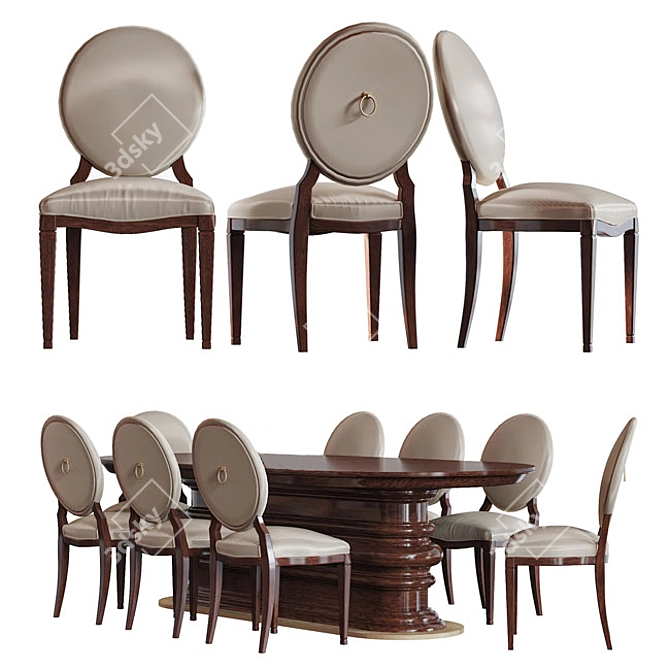 Elegant Opera Dining Set 3D model image 1