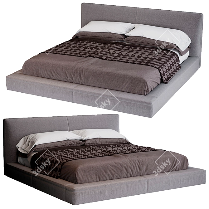 Richard Italian Bed: Elegant and Contemporary 3D model image 1