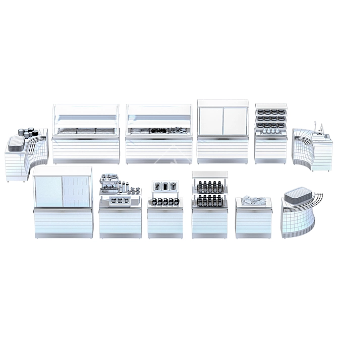 SelfServiceLine-54: Efficient and Stylish Food and Beverage Self-Service Stands 3D model image 2