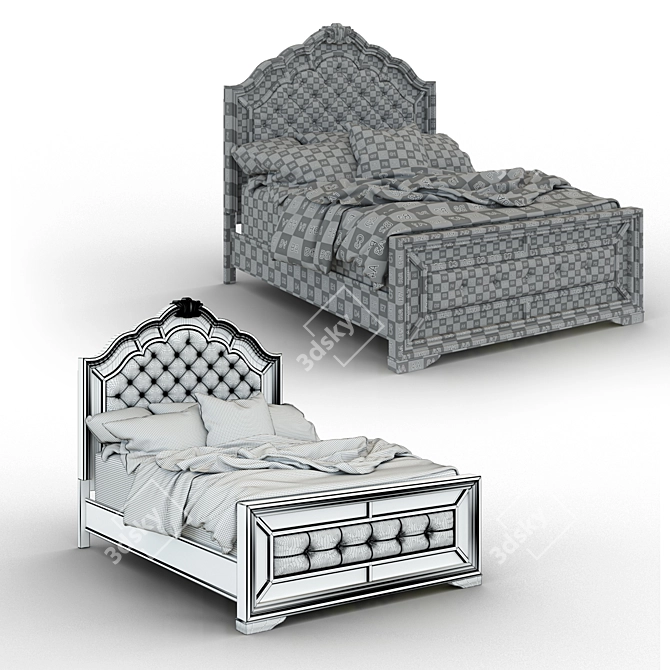 Birlanny Silver Queen Bed 3D model image 3