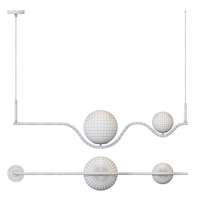 WELLIG 2 Glass Wave Lamp 3D model image 3