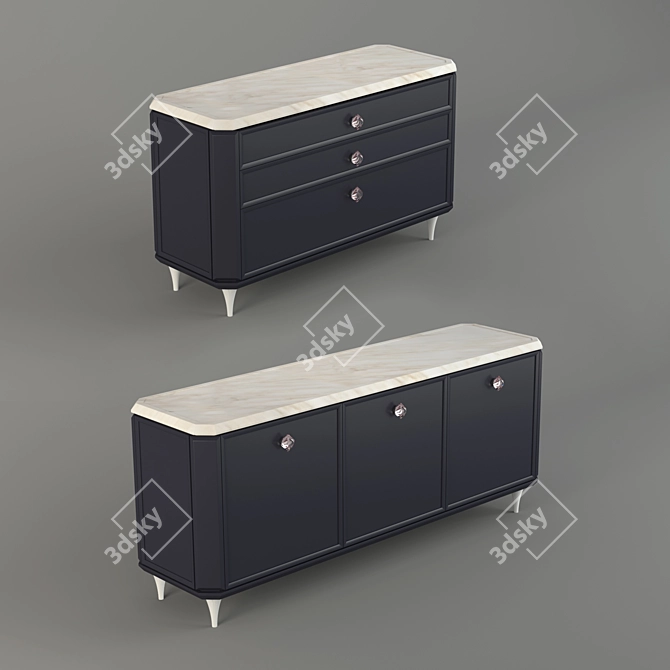 Elegant Sideboards with Legs 3D model image 2