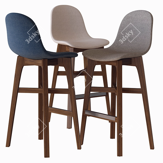 Sleek Gotham Stool Set 3D model image 2