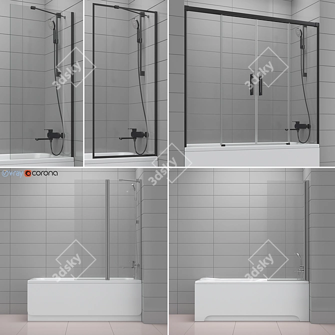 Ravgak and Radaway Bath Shutters Set 44 3D model image 1