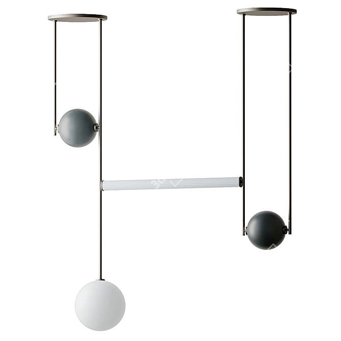 Elegant Equalizer Pendant Set 3D model image 7