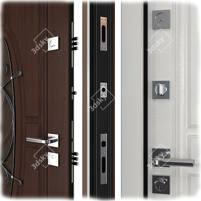 Coliseum Metal Entrance Door: Your Frame 3D model image 2