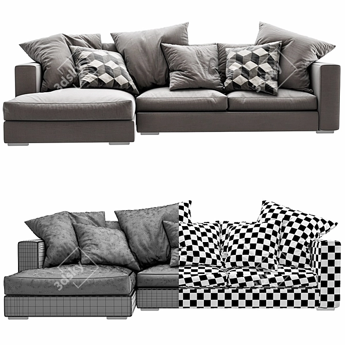 Modern Boconcept Cenova Sofa: Stylish & Spacious 3D model image 3