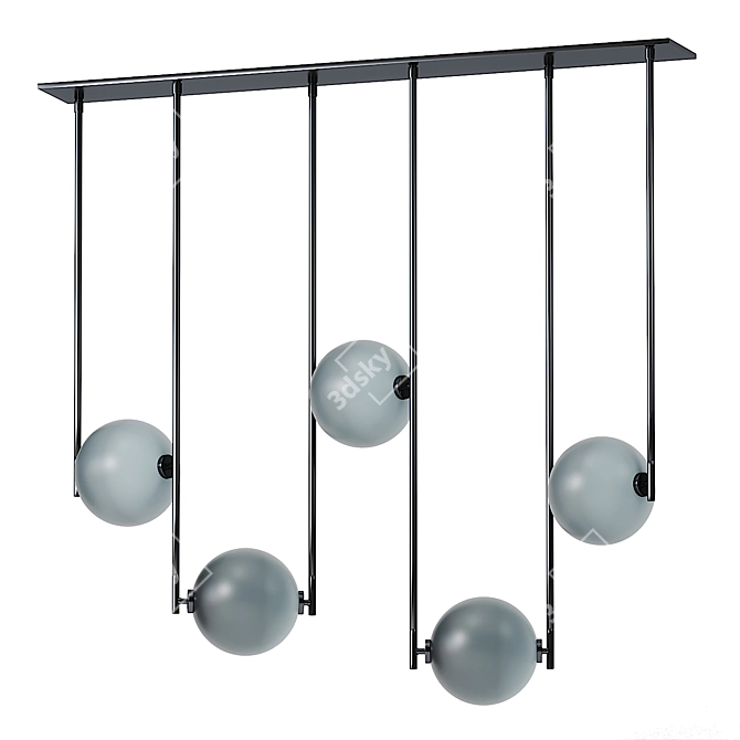 Elegant 5 Piece Linear Lights 3D model image 4