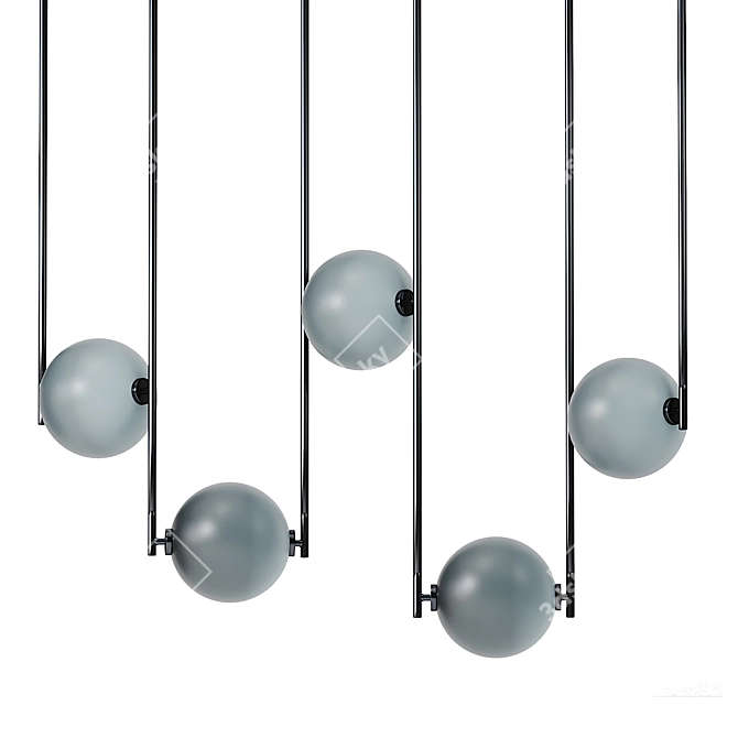 Elegant 5 Piece Linear Lights 3D model image 5