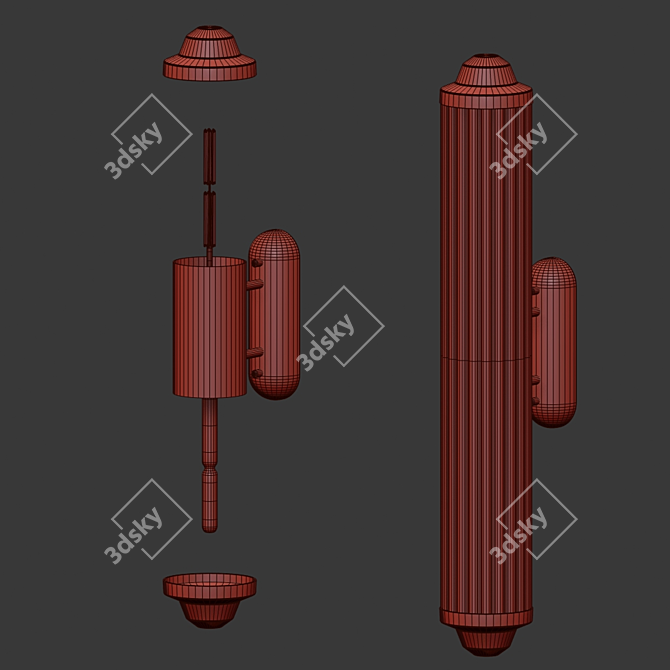Tubo: Sleek Wall Lamp Design 3D model image 2