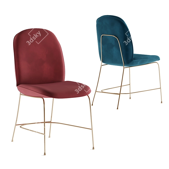 Elegant Emme Dining Chair 3D model image 2