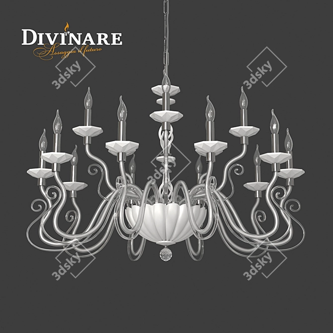 Divinare Cigno Crystal Chandelier 3D model image 1