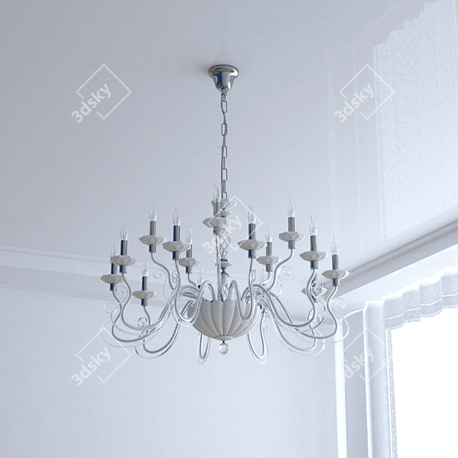 Divinare Cigno Crystal Chandelier 3D model image 2