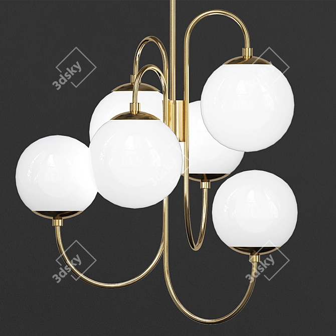 Elegant Gooseneck Pelle Chandelier 3D model image 1