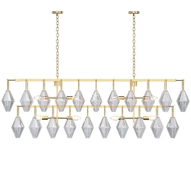 Elegant Cascading Crystal Chandelier 3D model image 1