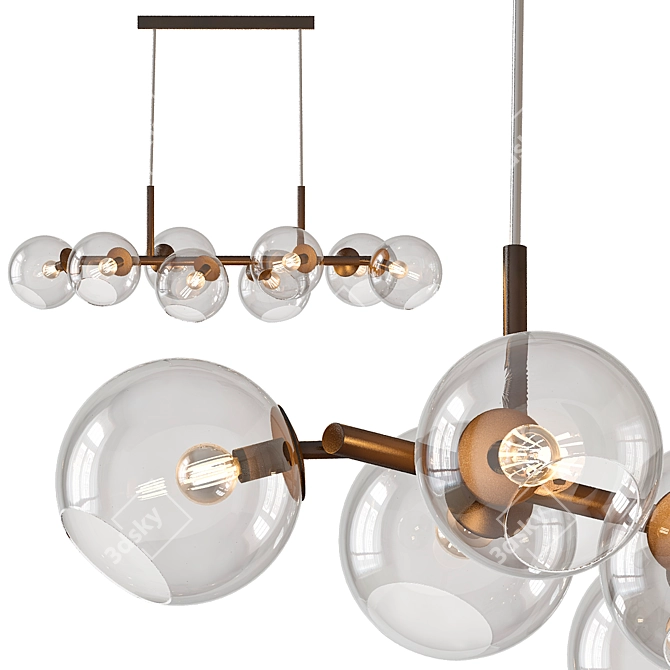 Elegant Glass Cascade Chandelier 3D model image 1