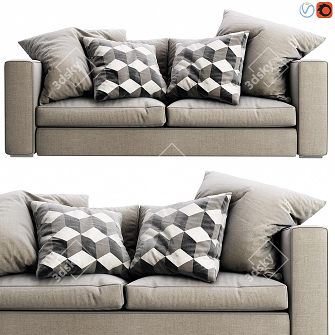 Stylish Boconcept Cenova Sofa 3D model image 1