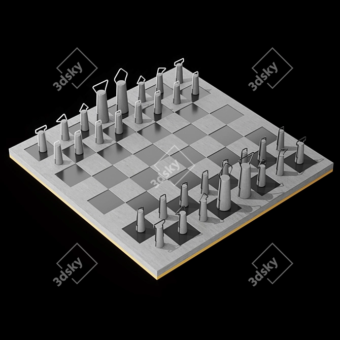 Strategic Master Chess Board 3D model image 1