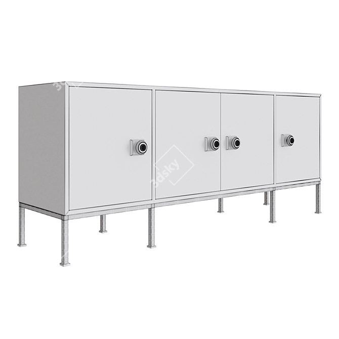 Elegant 4-Drawer Sideboard in Putty 3D model image 2