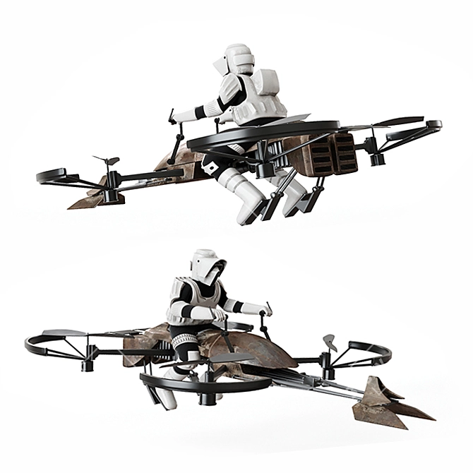 Title: Impressive Imperial Speeder Bike 3D model image 1