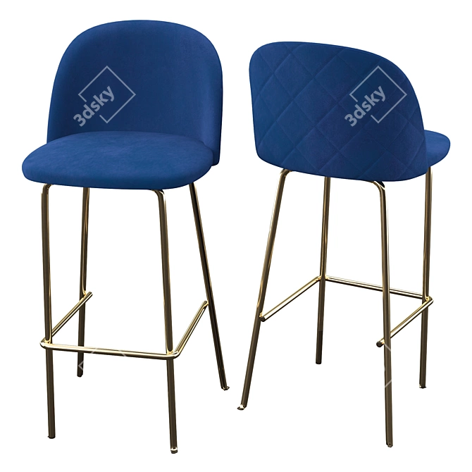 Classic Bar Stool - Elegant and Stylish 3D model image 1