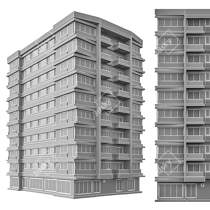 Contemporary Residential Model 3D model image 3