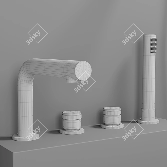 Luxury Stone Shower Set 3D model image 3