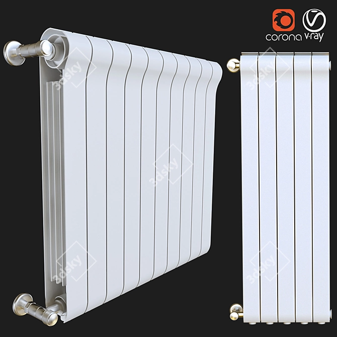 Title: Sleek White Radiator 3D model image 1