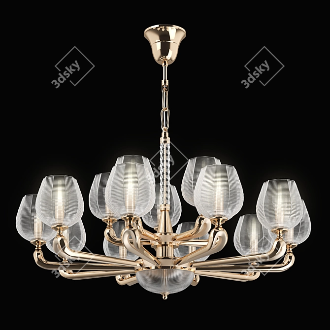 Delta Osgona Gold Chandelier 3D model image 1