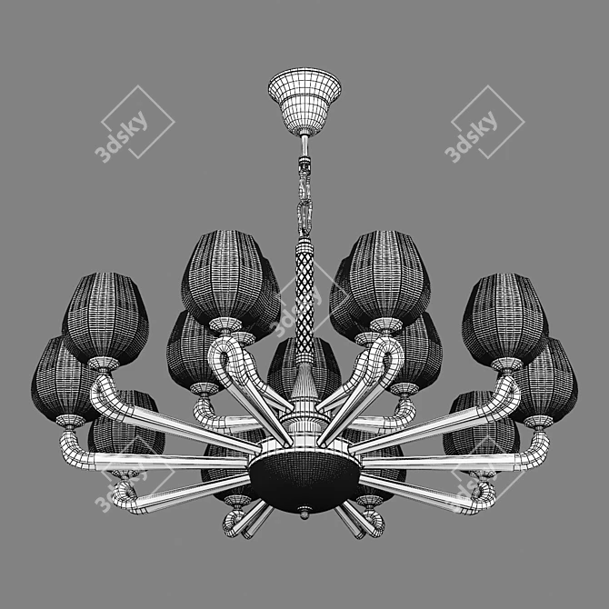 Delta Osgona Gold Chandelier 3D model image 3