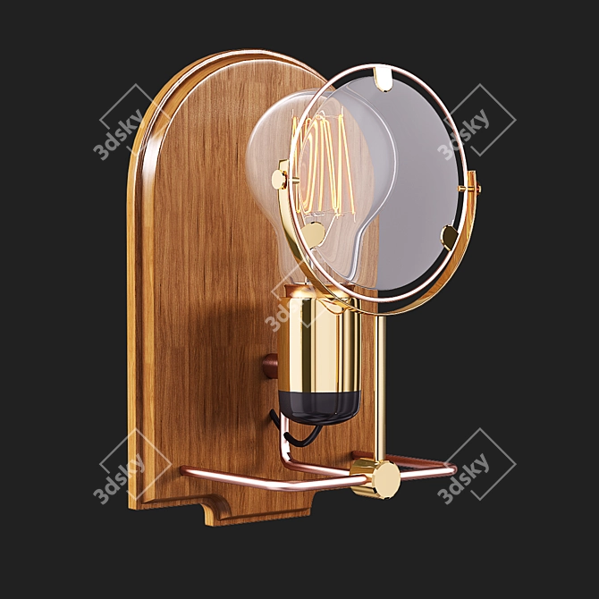 Luna Plena Brass Luminaire 3D model image 1