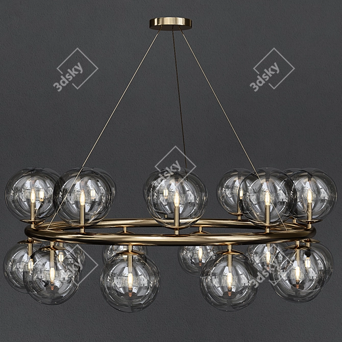 Elegant Glass Ball Chandelier 3D model image 1