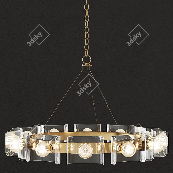 Sleek Arteriors Valerie Chandelier 3D model image 1
